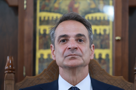 Ο Κυριάκος Μητσοτάκης στο Αγιον Ορος